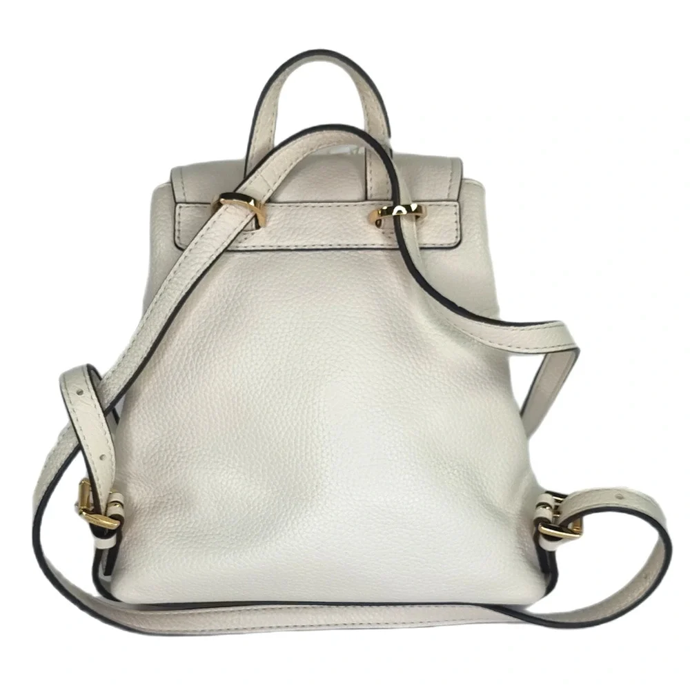 Michael Kors Quinn Leather Flap Backpack - Light Cream/Ivory - NWT